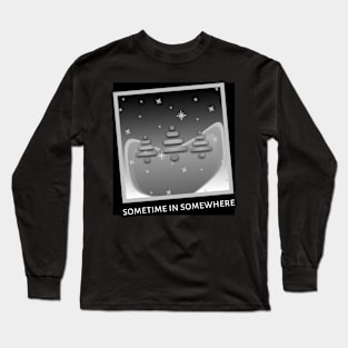 Sometime In Somewhere Black and White Long Sleeve T-Shirt